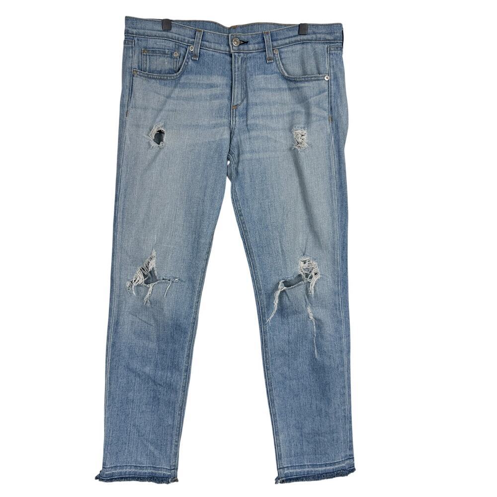 Rag & Bone x Aritzia Low Rise Warren Boyfriend Jean Distressed Blue  - 29